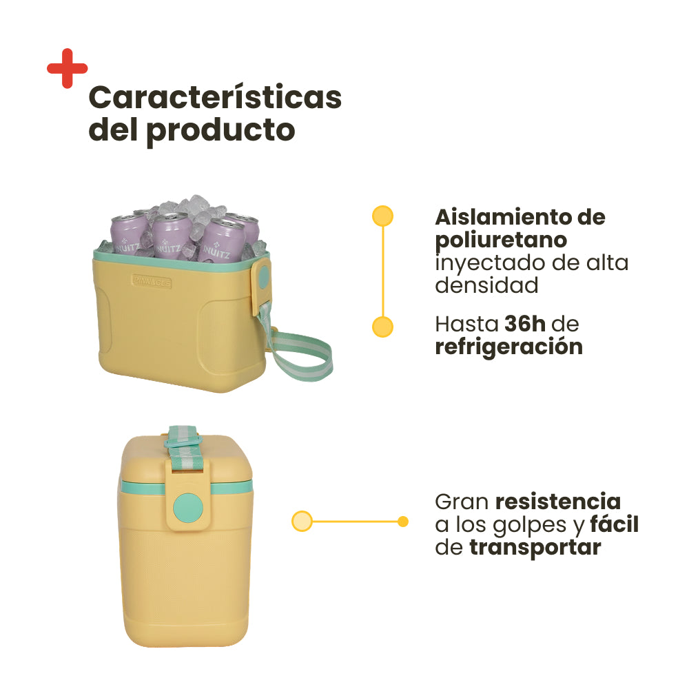Nevera Portatil Retro Amarilla 8L