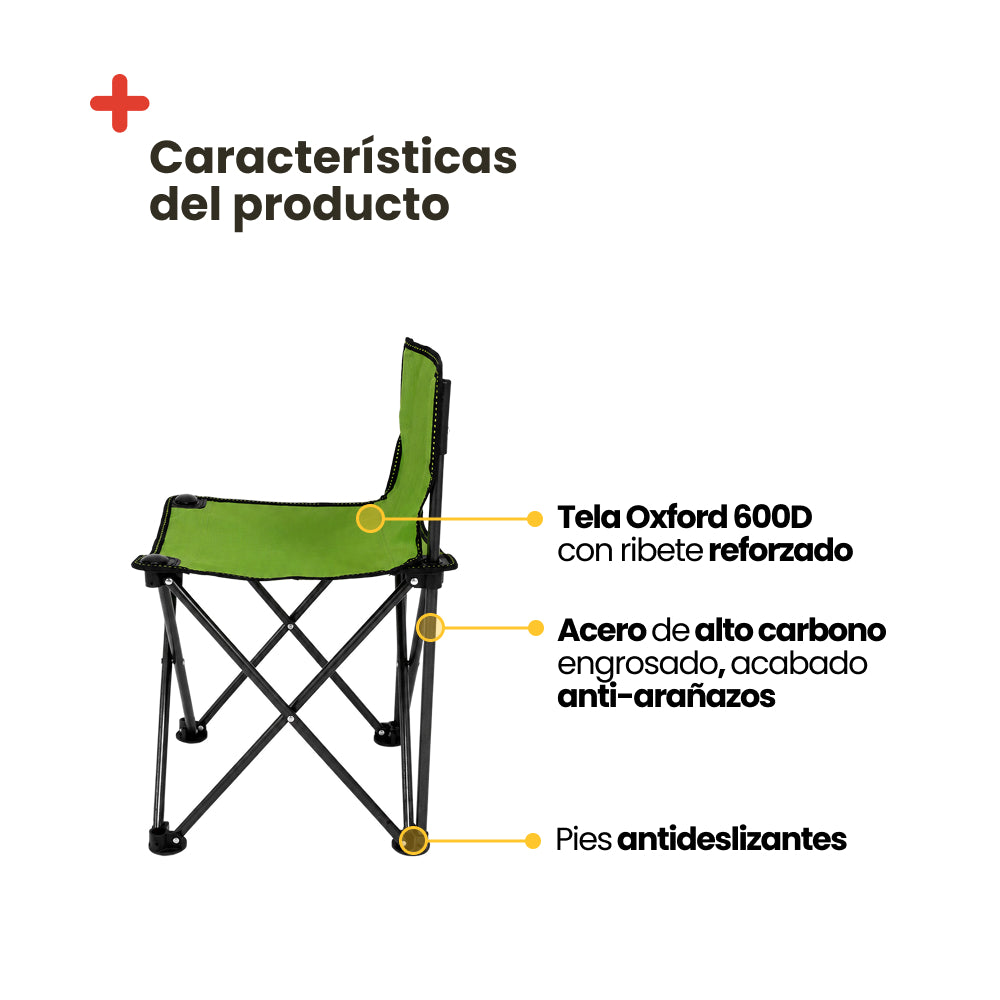 Set de Mesa y 4 Sillas Plegables de Camping