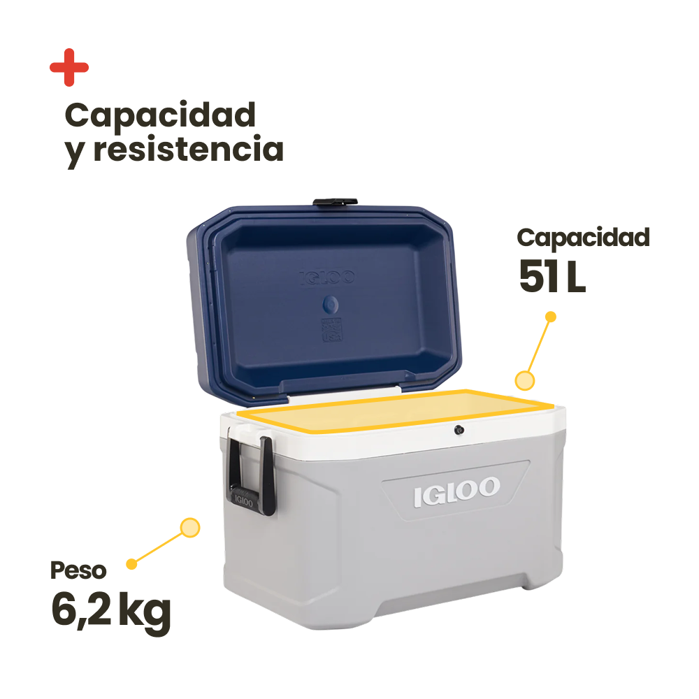 Glacière rigide portable Igloo Latitude 54 Marine Ultra, 51 litres, style nautique