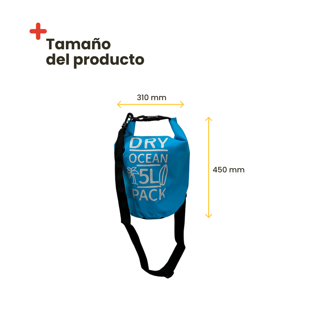Borsa impermeabile da 5 litri. Blu