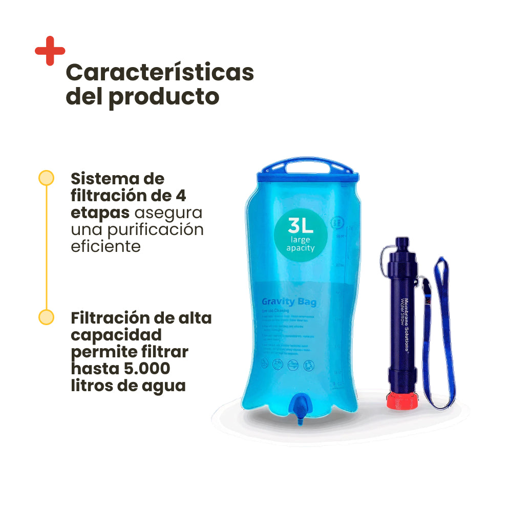Survival Water Filter + 3L Tank