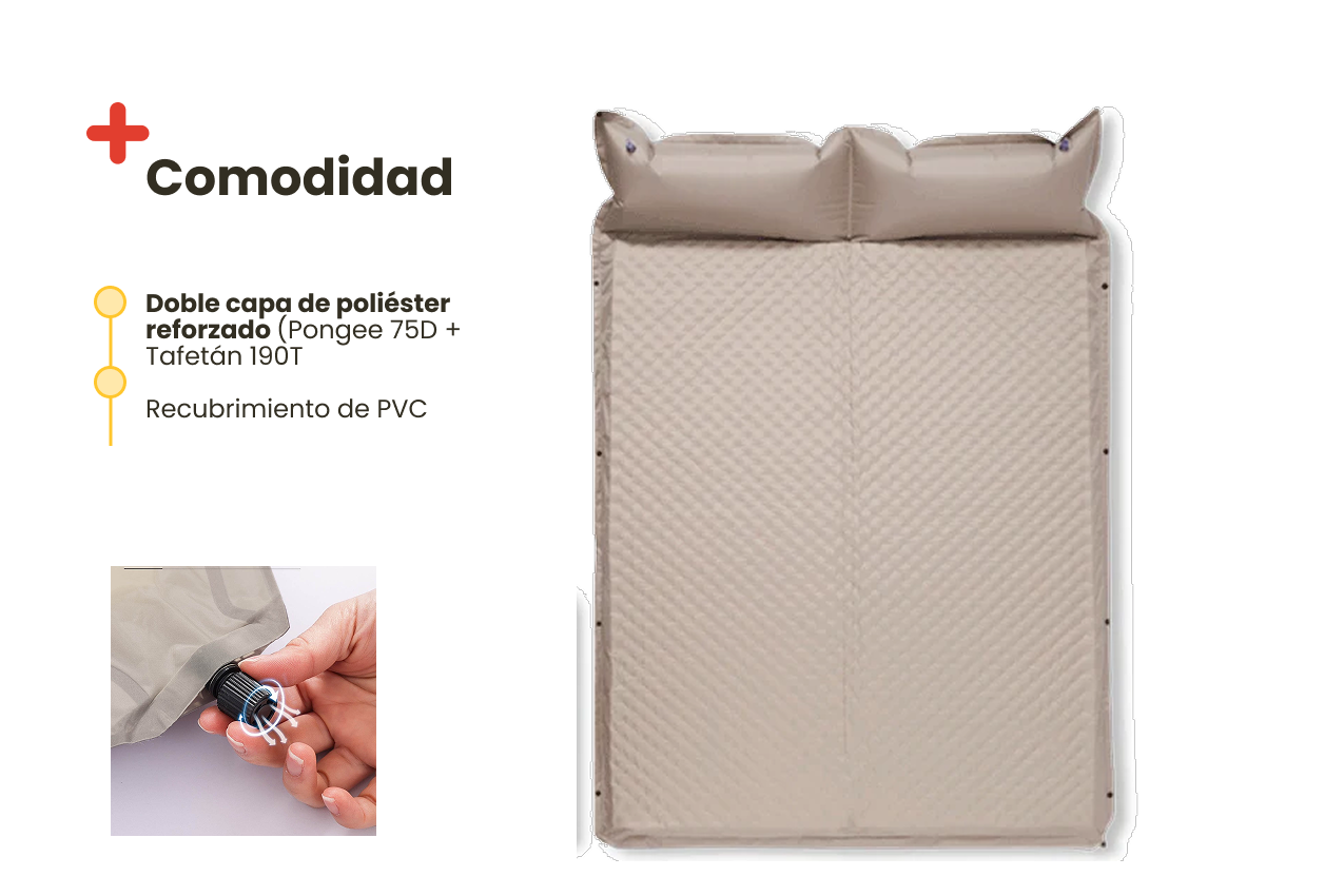 Double automatic inflating mattress