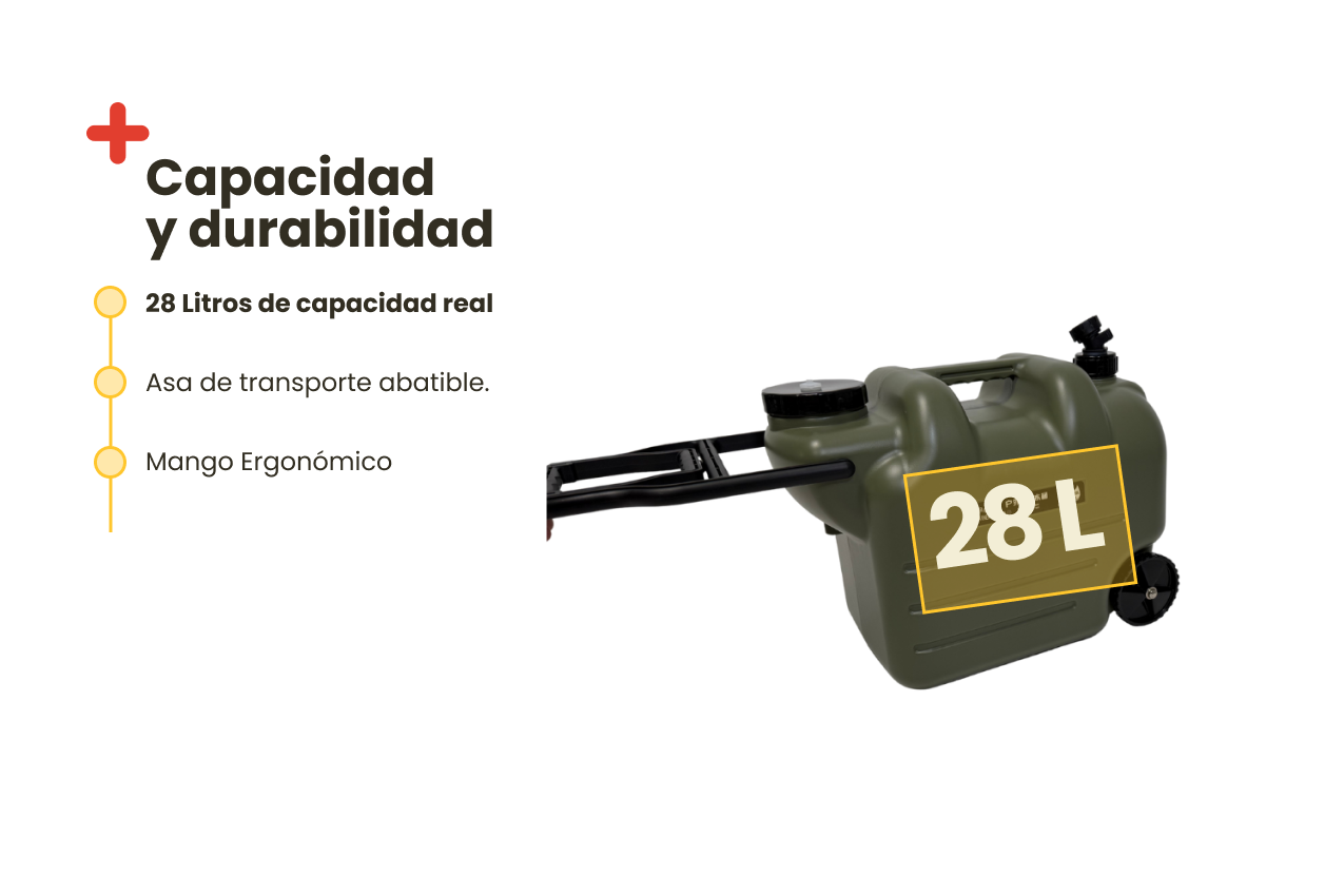 Depósito de Agua Portátil 28L con Ruedas Inuitz
