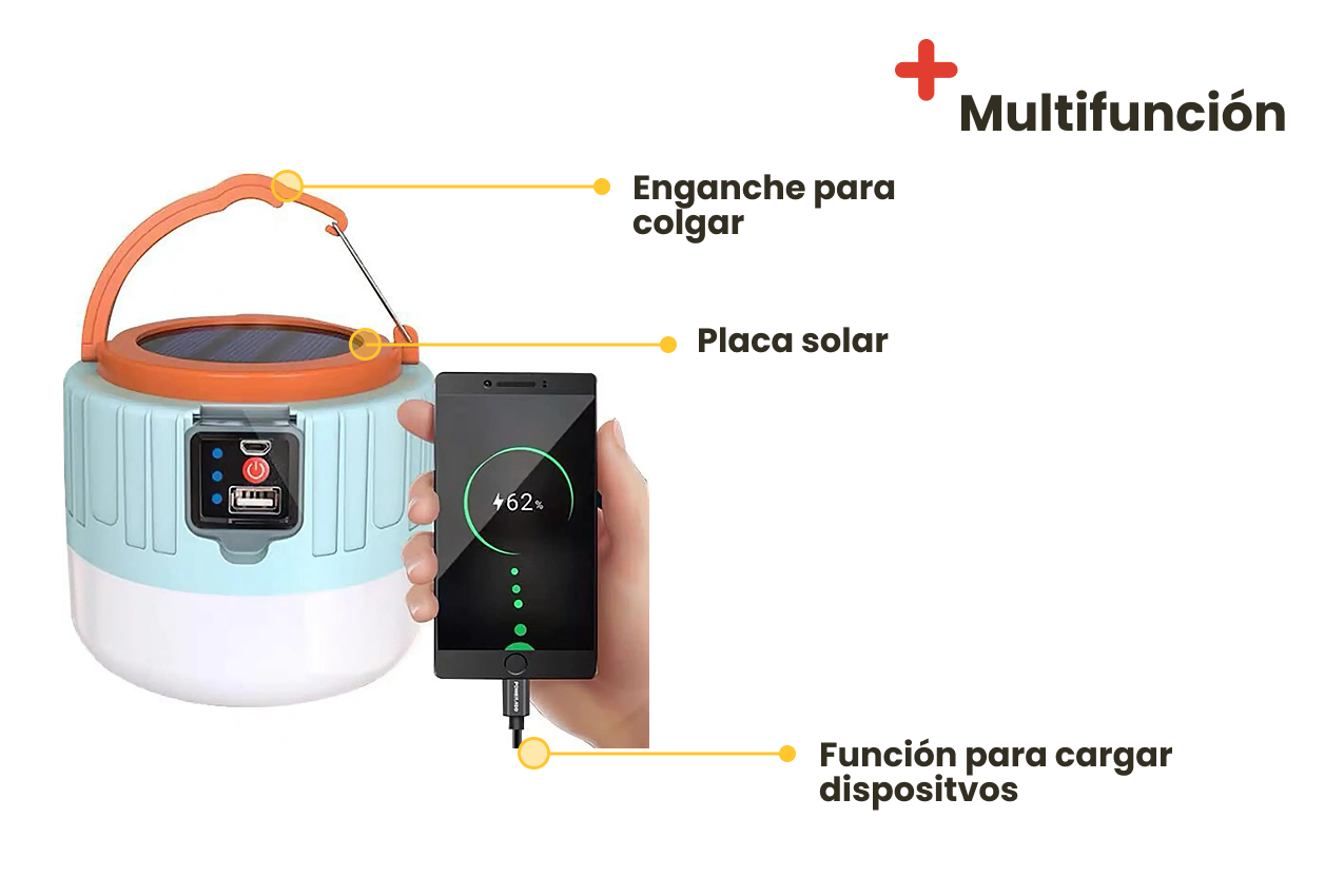 LED lantern with solar panel