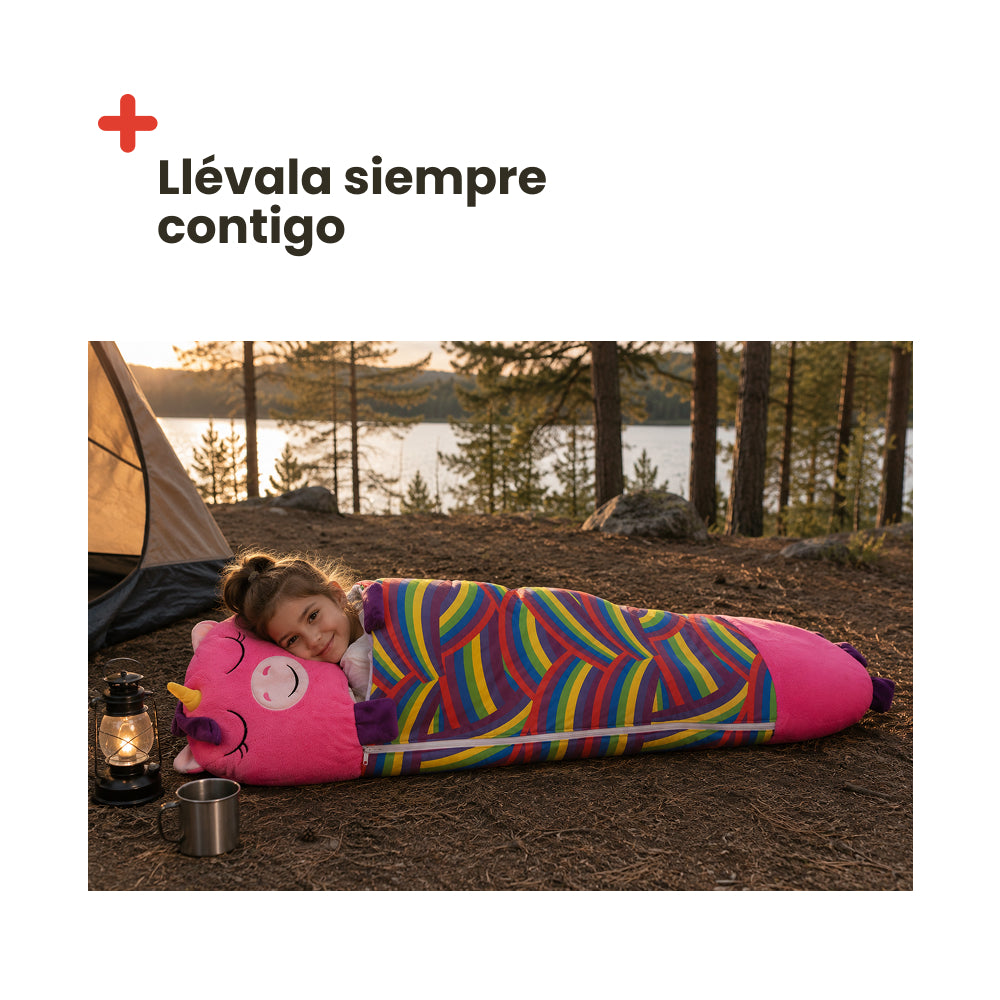 Sac de couchage enfant en coton 160x60 – Léger, confortable et sûr (Licorne)