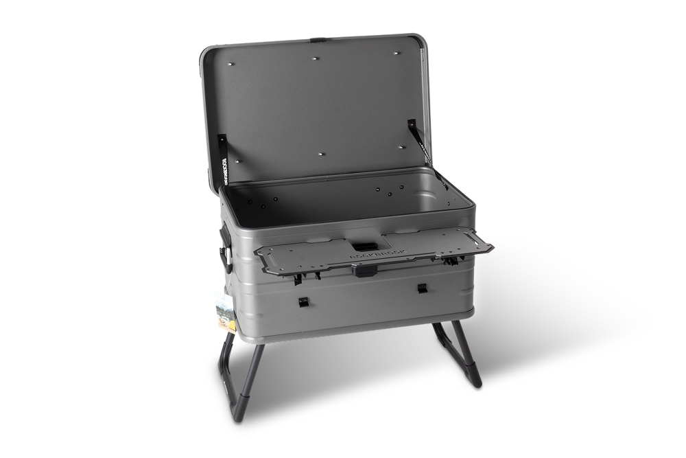 caja almacenamiento multifunción gris