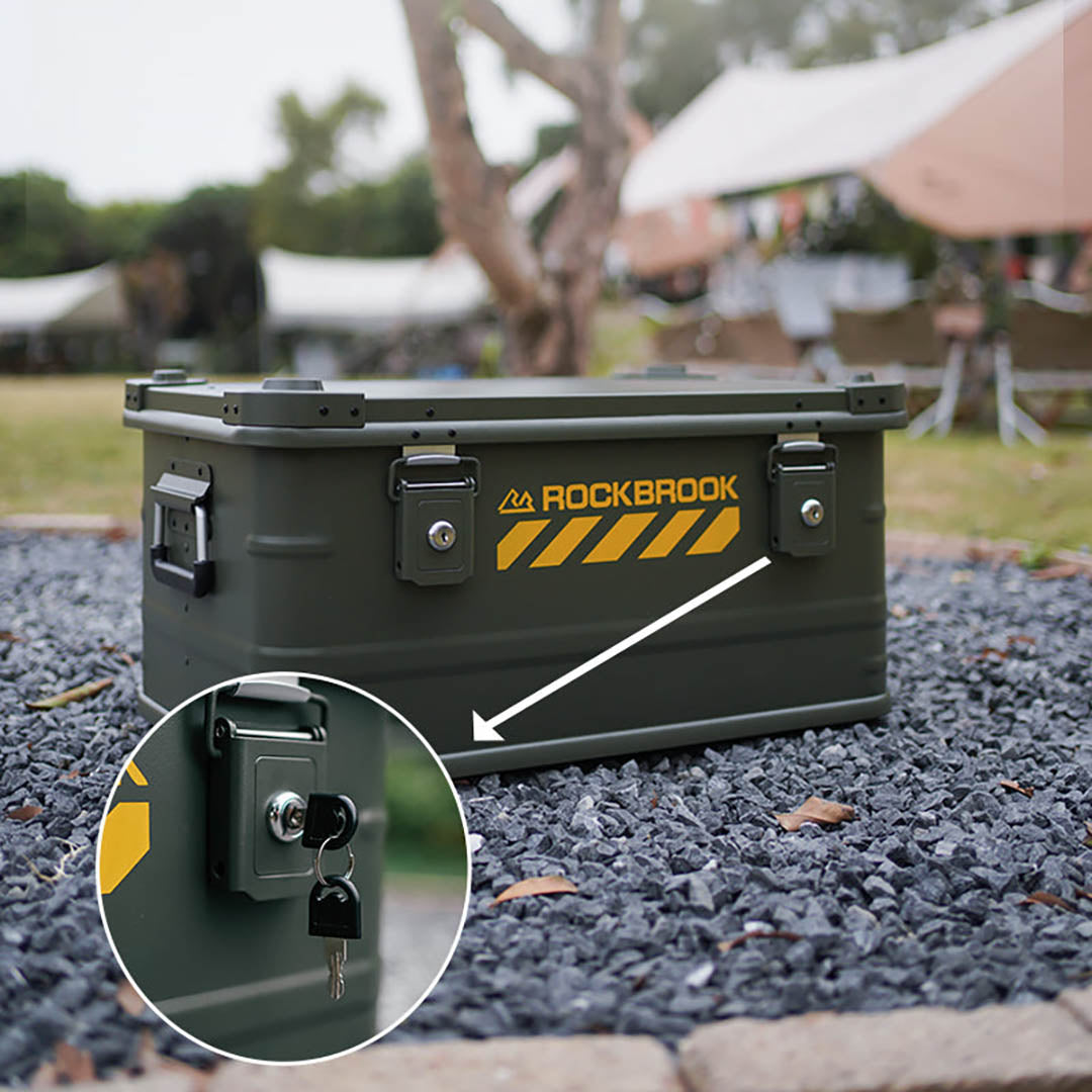 Caja almacenamiento 50l verde cierre inuitz