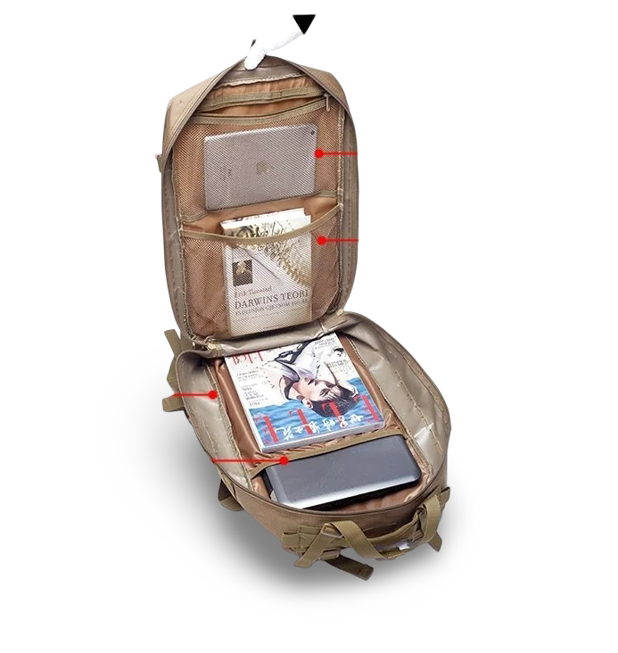 mochila militar para crossfit inuitz 56 litros interior