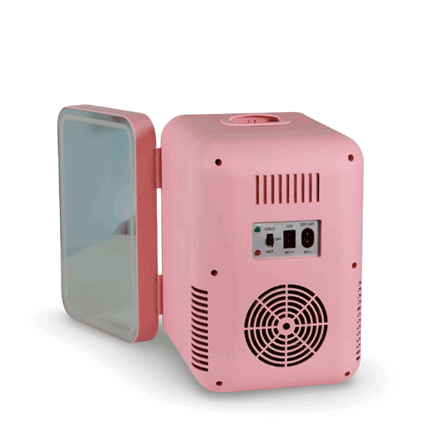 nevera cosmeticos rosa trasera