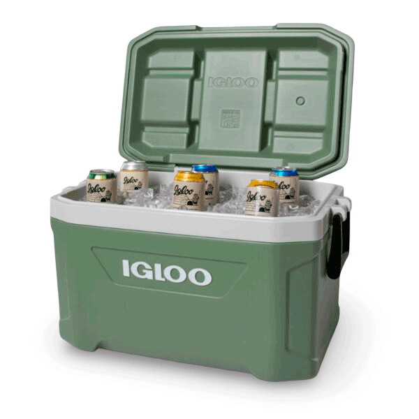 nevera portatil igloo latitude 52 ecocool con hielo