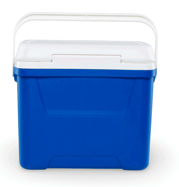 nevera portatil pequeña igloo 26 litros azul trasera