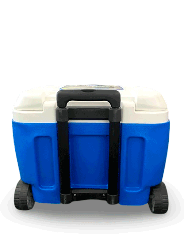 nevera portatil con ruedas pinnacle 30L detras