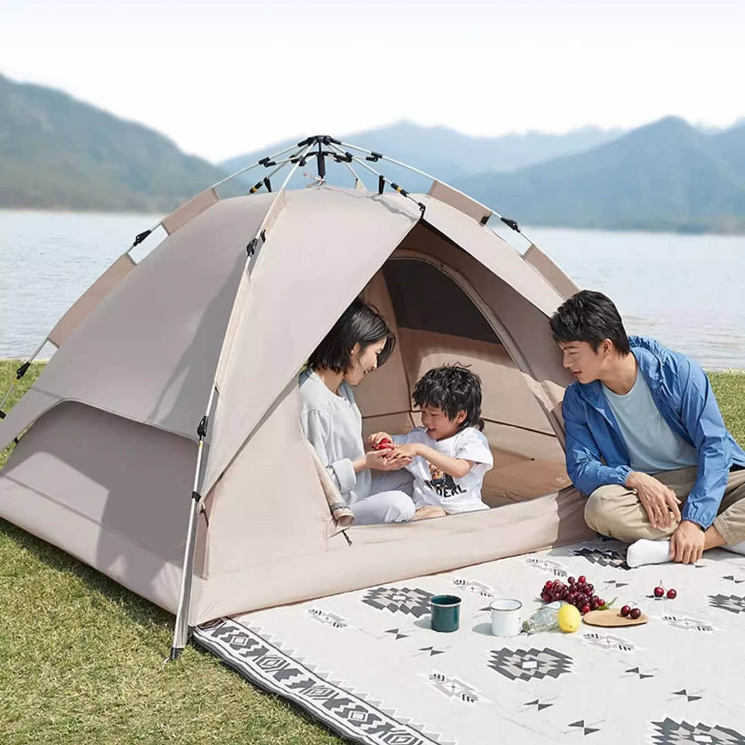 Tienda campaña montaje rápido en familia