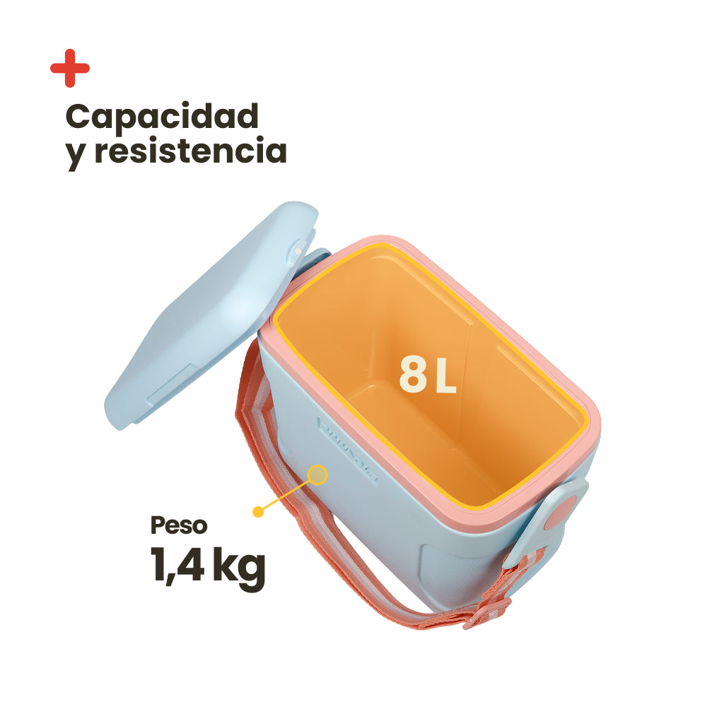 Nevera Portatil Retro Azul 8L