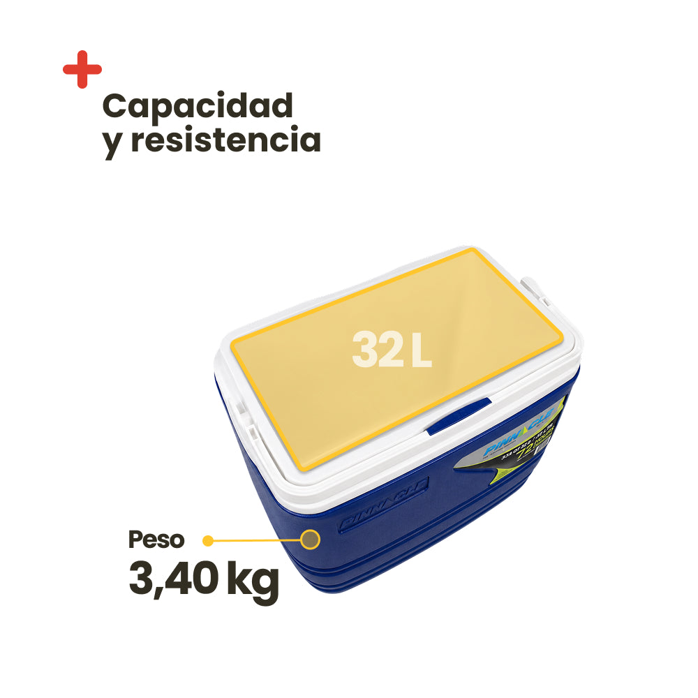 Nevera rígida portátil Pinnacle con capacidad de 32 litros