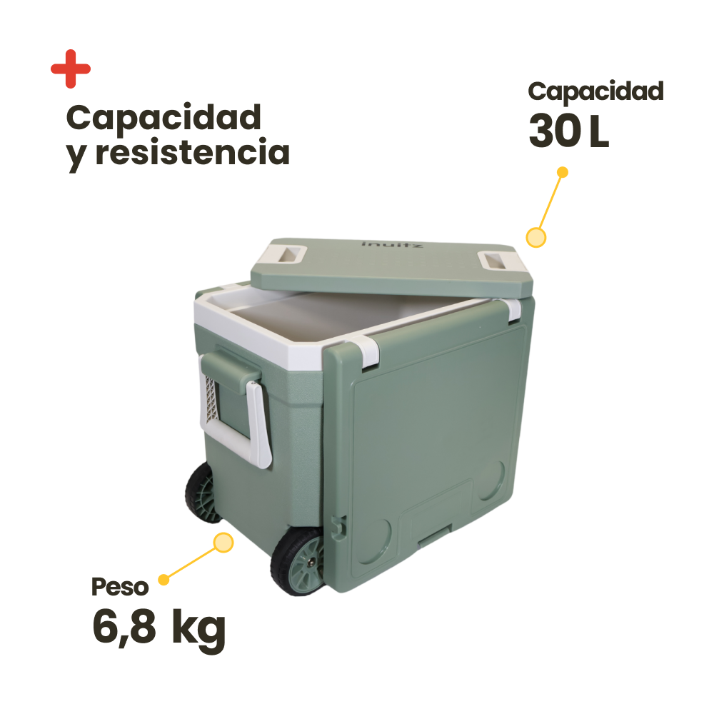 INUITZ Picnic Portable Cooler with Wheels 30 Liters