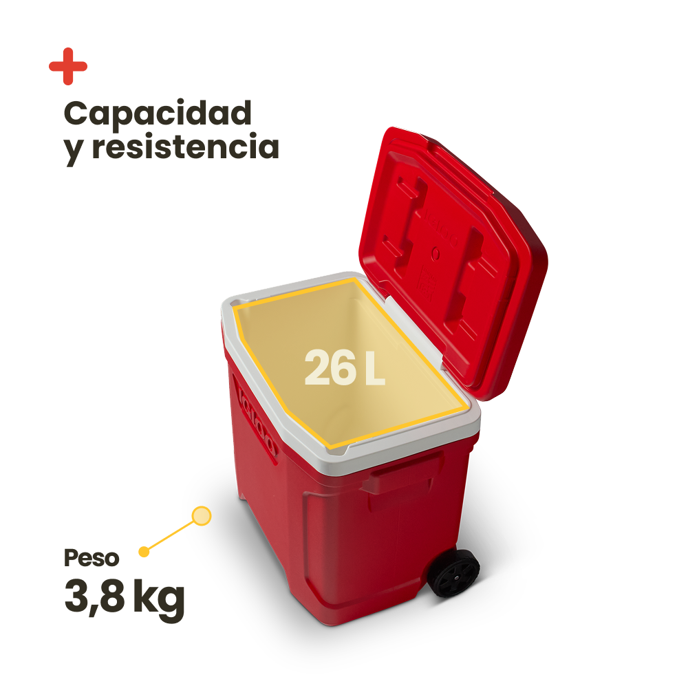 Nevera Portátil Con Ruedas Igloo Profile Roller 28 Roja