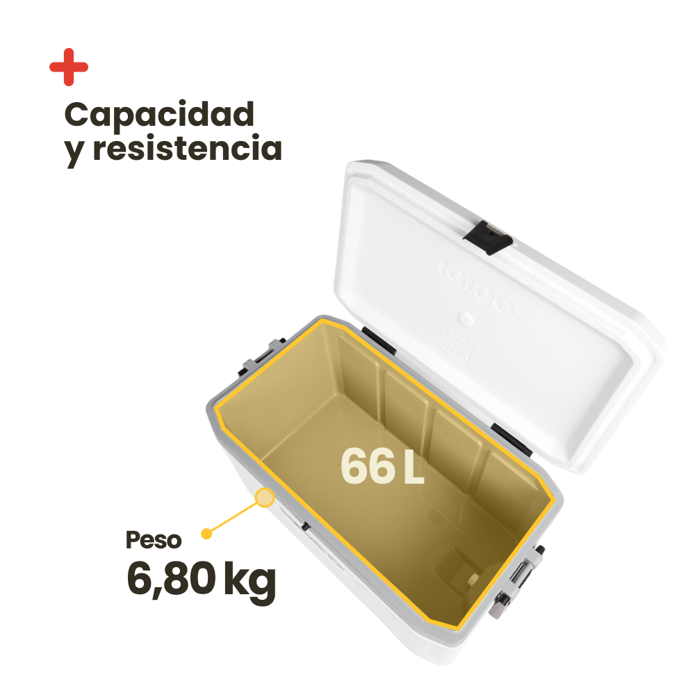 Nevera rígida portátil Igloo Latitude 70 Marine Ultra, 66 litros náutica