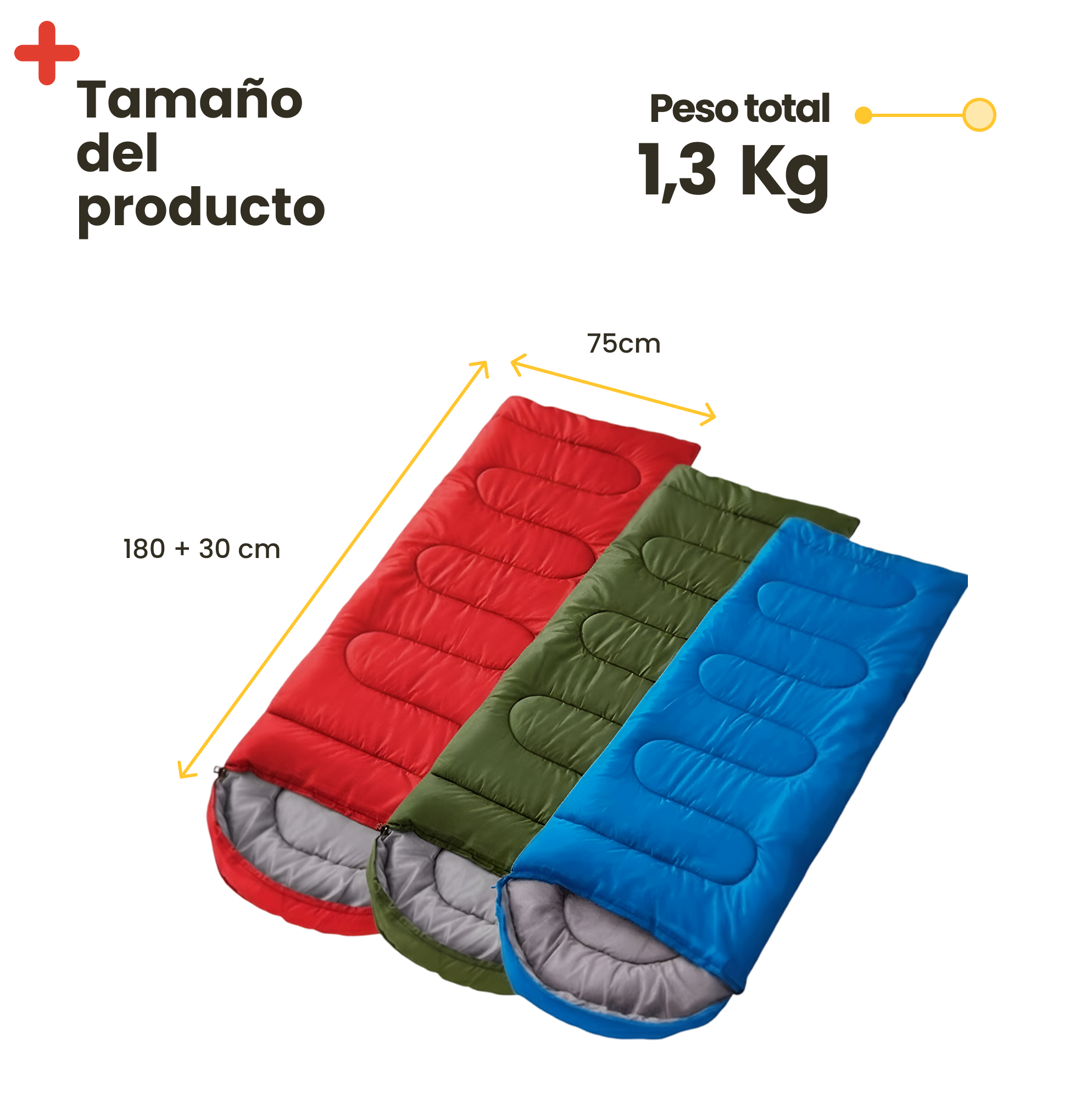 Saco de Dormir 5/+20ºC con Bolsa de Transporte – Ligero, Compacto y Resistente (Verde)