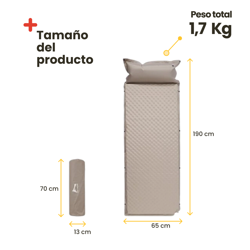 Colchoneta autoinflable de camping hinchado automático