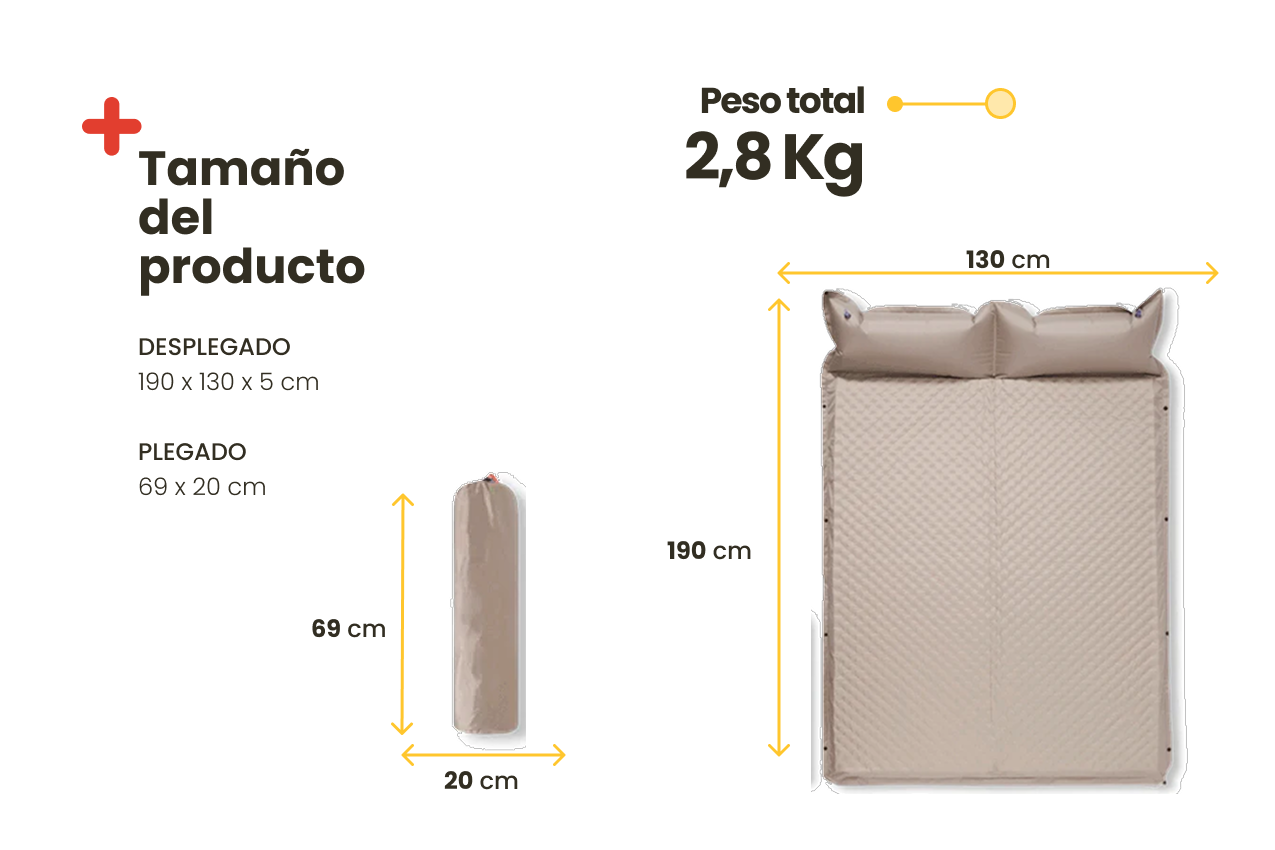 Colchoneta doble de hinchado automático