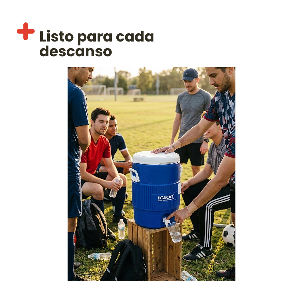 Bouteille isotherme industrielle Igloo avec couvercle de siège 19 litres bleu