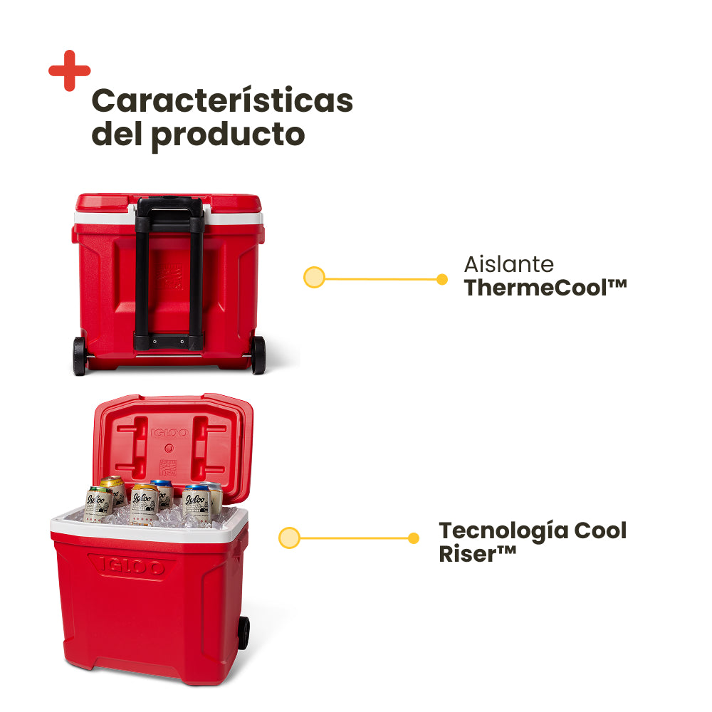 Nevera Portátil Con Ruedas Igloo Profile Roller 28 Roja
