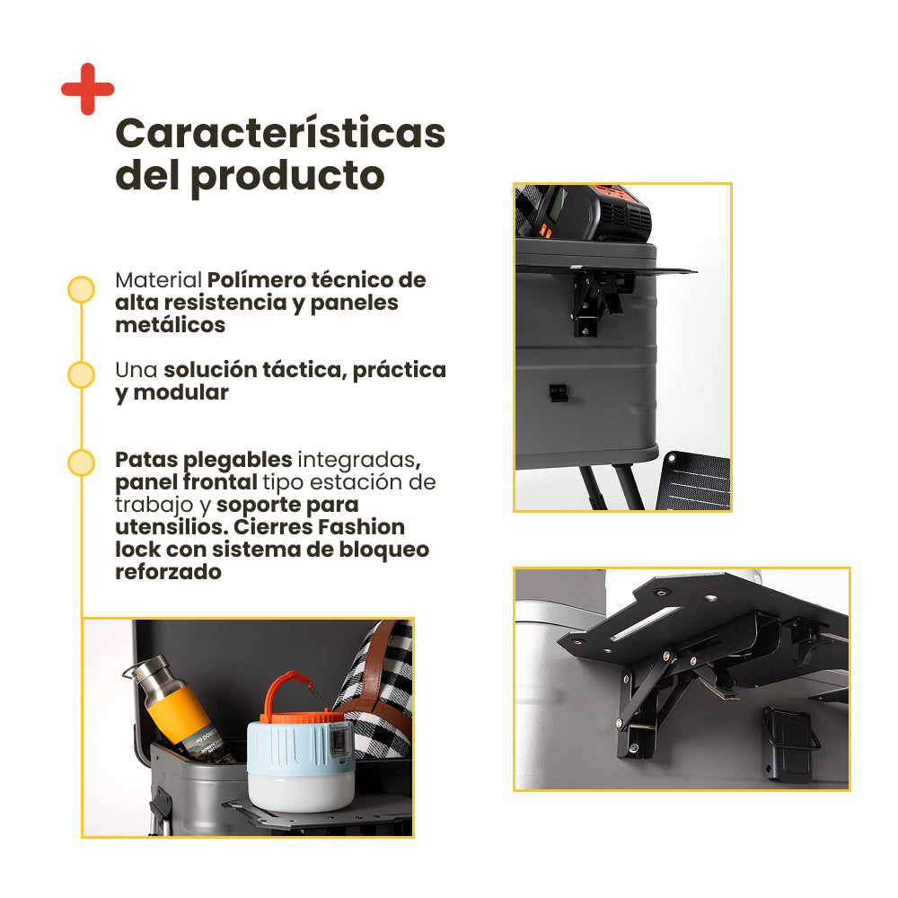 Multifunction storage box. 50L Gray