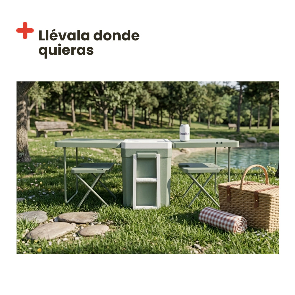 INUITZ Picnic Portable Cooler with Wheels 30 Liters