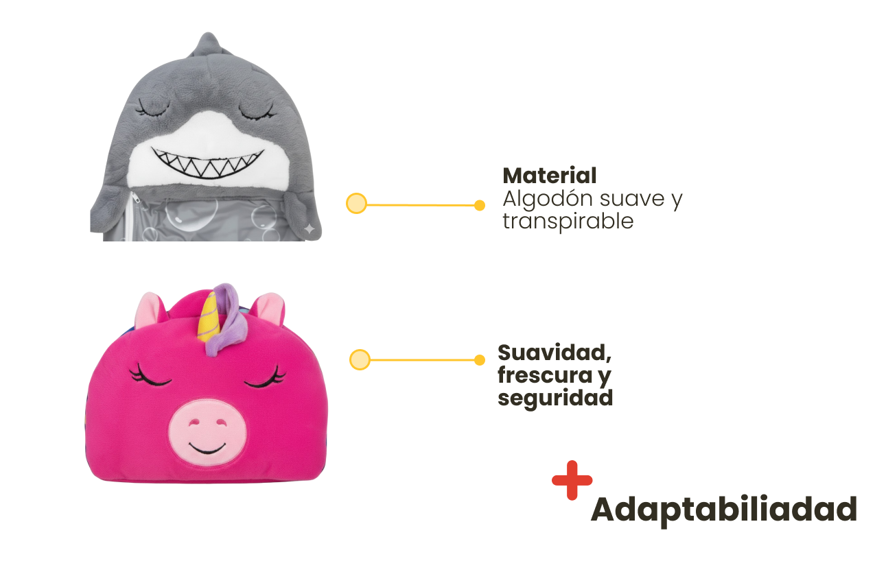 Sacco a pelo in cotone per bambini 160x60 – Leggero, comodo e sicuro (Shark)