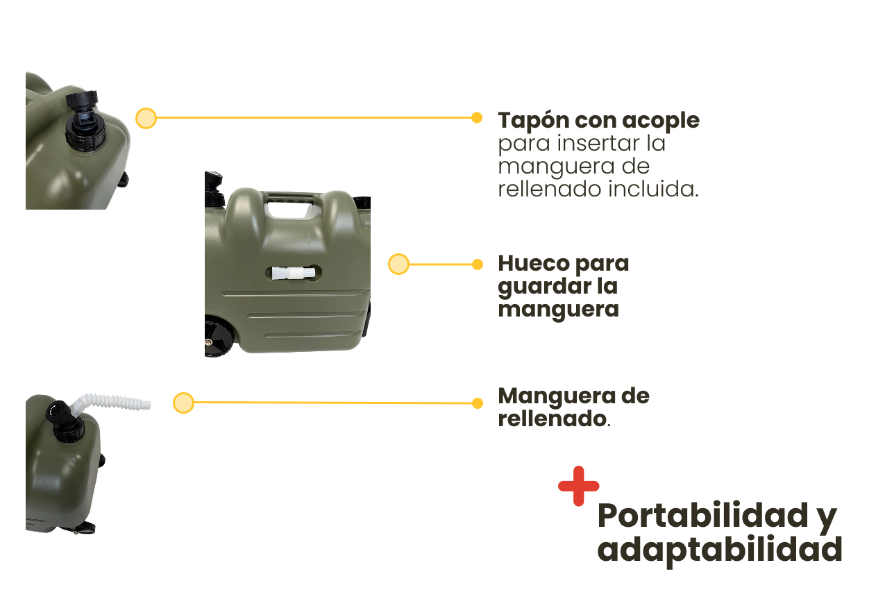 Depósito de Agua Portátil 28L con Ruedas Inuitz