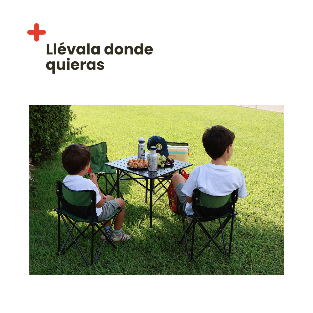 Set de Mesa y 4 Sillas Plegables de Camping