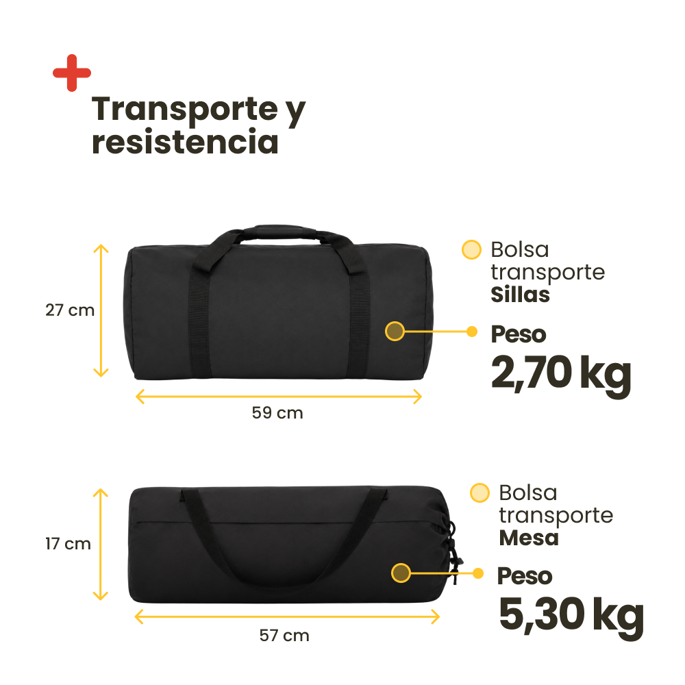 Set de Mesa y 4 Sillas Plegables de Camping