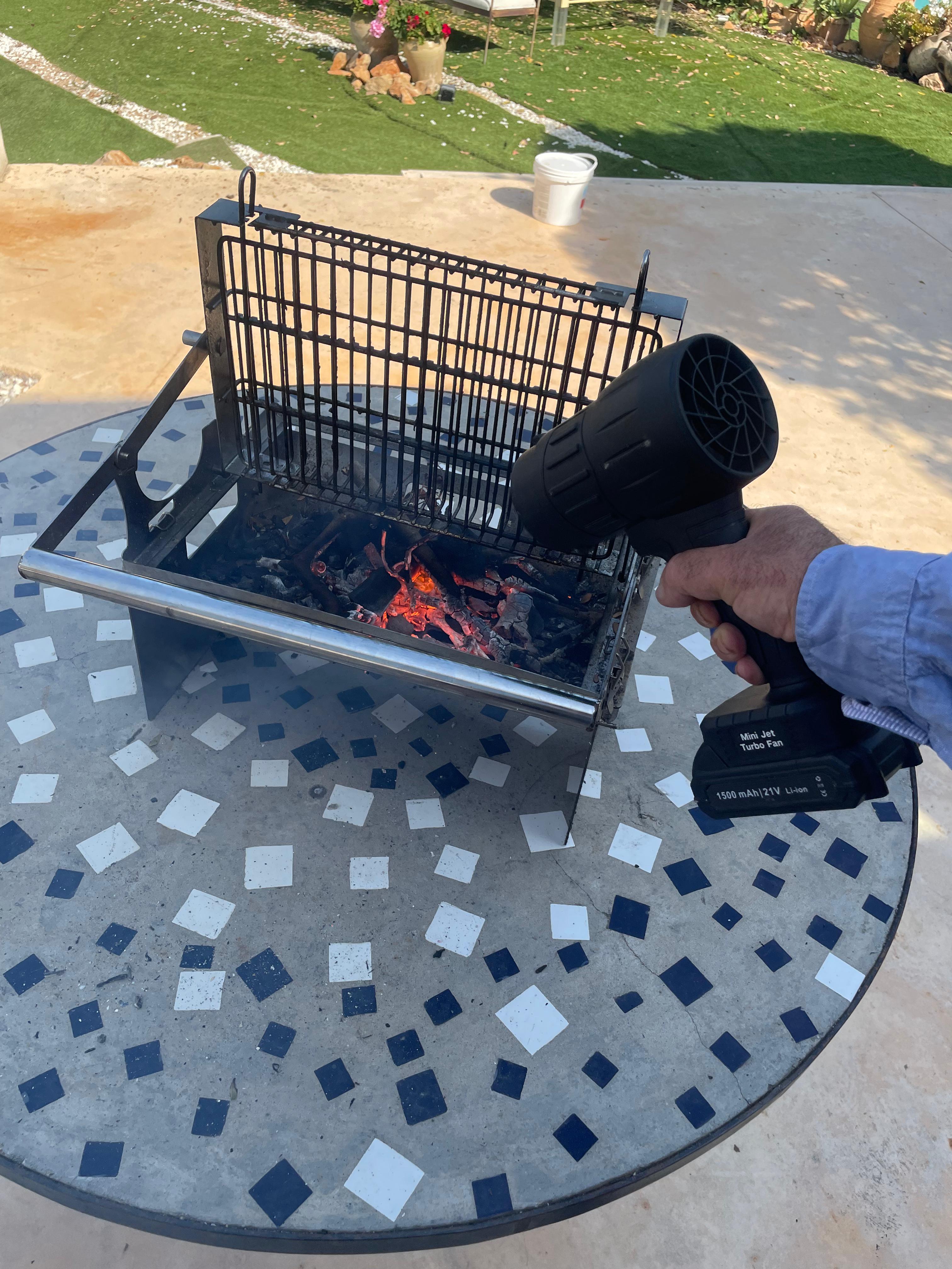 Camping blower-cleaner. Black