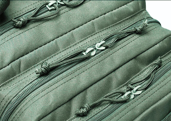 Cremalleras mochila táctica verde