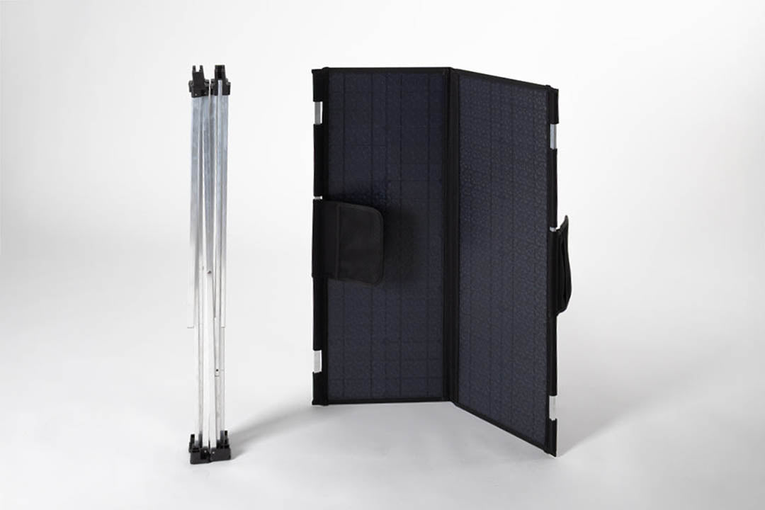 mesa plegable panel solar con placas solares 