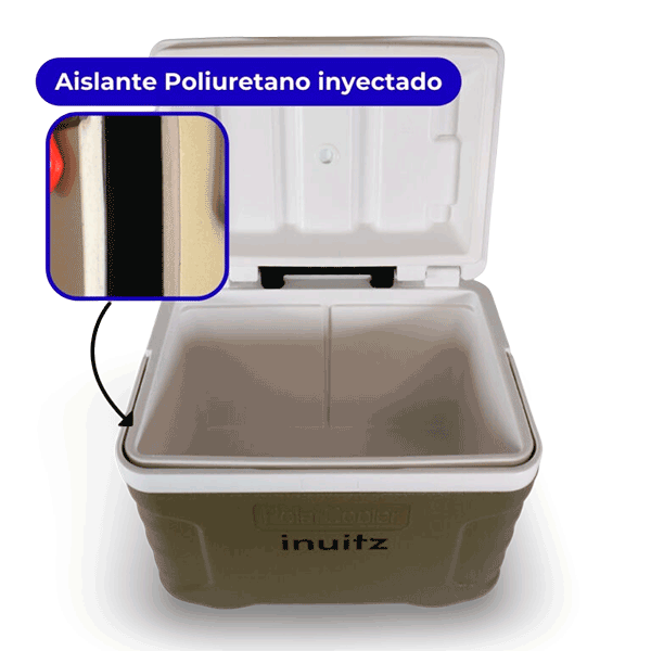 nevera portatil con ruedas inuitz verde 20 litros interior