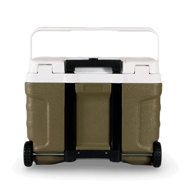 nevera portatil con ruedas inuitz verde 20 litros trasera