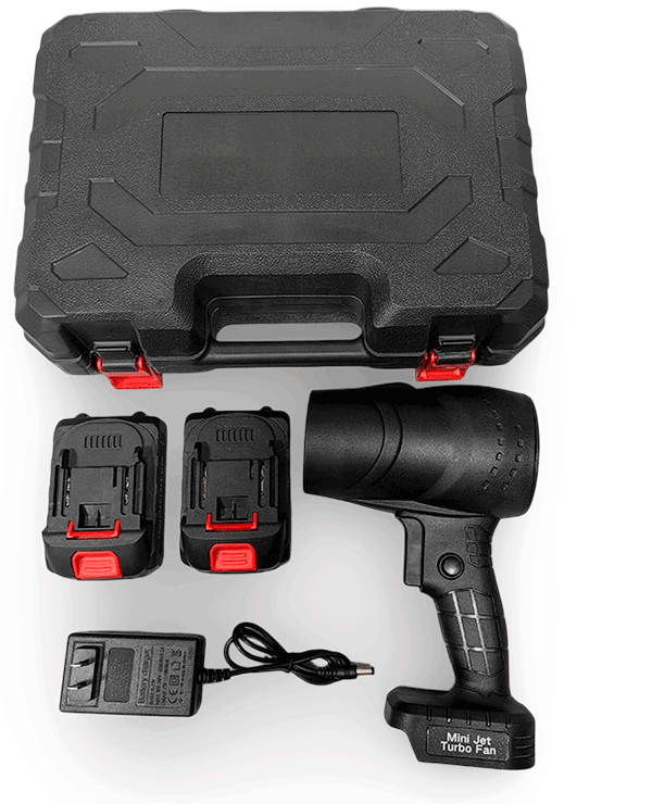 Turbo soplador-limpiador de camping. Negro