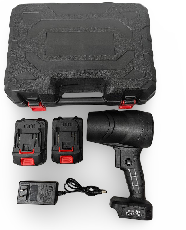 Turbo soplador-limpiador de camping. Negro